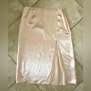 Aritzia Babaton Slip Satin midi Skirt Champagne 12